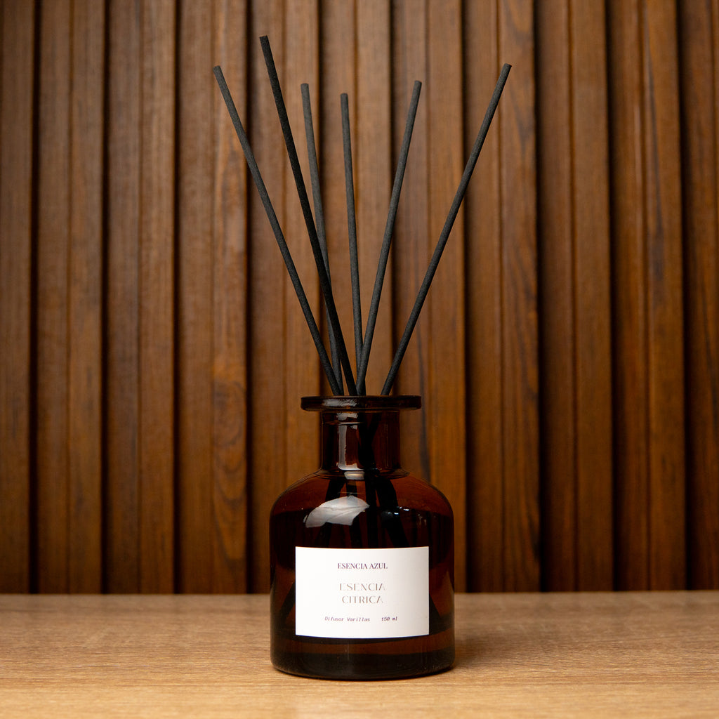 Difusor Varillas Ámbar Esencia Cítrica 150 ml - ESENCIA AZUL